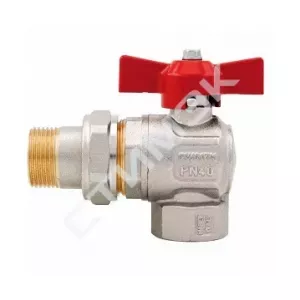 Латунные шаровые краны Itap - купить в Екатеринбурге, Тюмени, Челябинске, Перми. Кран шаровой угловой полнопроходной IDEAL 298 Ду 1 НГ, бабочка 36360g Itap