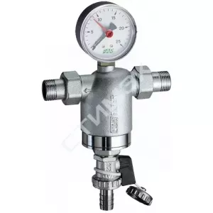 Промывные фильтры FAR - купить в Екатеринбурге, Тюмени, Челябинске, Перми. Фильтр 1/2" НР-НР, с манометром, 100мкм, Max: 95 °C, 25 бар FA 3944 12100 FAR