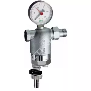 Промывные фильтры FAR - купить в Екатеринбурге, Тюмени, Челябинске, Перми. Фильтр 100мкм, с магн.встав., с манометром,  Max: 95 °C, 25 бар,  1/2" ВР-НР FA 39F6 12100 FAR