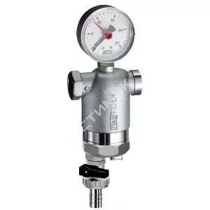 Промывные фильтры FAR - купить в Екатеринбурге, Тюмени, Челябинске, Перми. Фильтр 100мкм, с магн.встав., с манометром,  Max: 95 °C, 25 бар,  1/2" ВР FA 39F8 12100 FAR