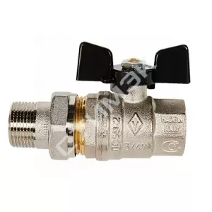 Кран шаровой с полусгоном ручка-бабочка ВР-НР 3/4 Oregon 03220032 BUGATTI