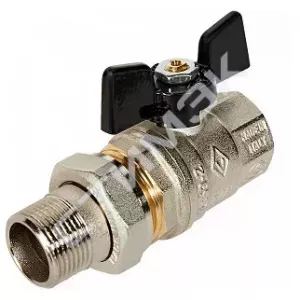 Кран шаровой с полусгоном ручка-бабочка ВР-НР 1 1/4 Oregon 03220042 BUGATTI