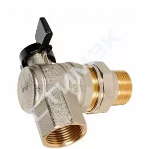 Кран шаровой угловой с полусгоном ручка-бабочка ВР-НР 3/4 Oregon 05940005 BUGATTI