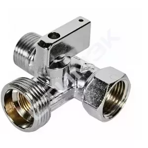 Краны для подключения бытовой техники Bugatti - купить в Екатеринбурге, Тюмени, Челябинске, Перми. Кран шаровой-тройник для подключения сантех. приборов 1/2 x1/2 x3/4  Miami 08770004 BUGATTI