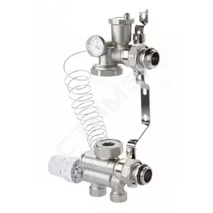 Коллекторный блок из нерж. стали с регул. клап. и расх., 1"х3 вых. Евроконус 3/4" VTc.579.EMNX.0603 (VTc.579.EMNX.0603) - купить в Екатеринбурге, Тюмени, Челябинске, Перми. Насосно-смесительный узел 130 мм ECOMIX VT.ECOMIX.0.130 VALTEC