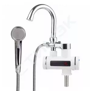 Проточные электрические водонагреватели - купить в Екатеринбурге, Тюмени, Челябинске, Перми. Кран-водонагреватель проточного типа BEF-001-03 с дисплеем и душевой лейкой 90082 UNIPUMP