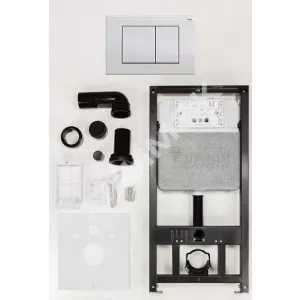 Комплект инсталляции NOVAFLOW с панелью смыва NOVA QUAD 001 белый, глянцевый 19101021001 Рехау