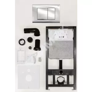 Комплект инсталляции NOVAFLOW с панелью смыва NOVA QUAD 001 хром, глянцевый 19101031001 Рехау