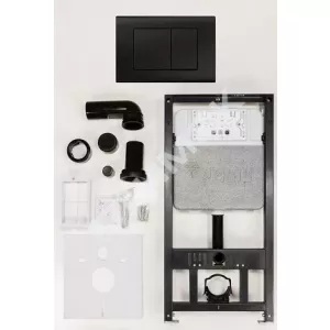 Комплект инсталляции NOVAFLOW с панелью смыва NOVA QUAD 001 черный, матовый 19101041001 Рехау