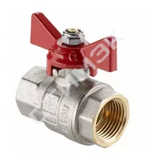 Кран шаровой BASE-ГОСТ полнопроходной с рукояткой-бабочкой вн.-вн. DN25, PN40, 1" VT.217S.N.06 Valte