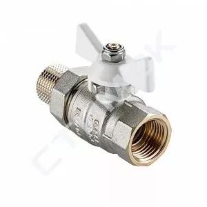 Кран шаровой BASE-ГОСТ со сгоном с рукояткой-бабочкой вн.-нар. DN15, PN40, 1/2" VT.227S.N.04 Valtec (VT.227S.N.04) - купить в Екатеринбурге, Тюмени, Челябинске, Перми. Кран шаровой BASE-ГОСТ со сгоном с белой рукояткой-бабочкой вн.-нар. DN15, PN40, 1/2" VT.227S.NW.04