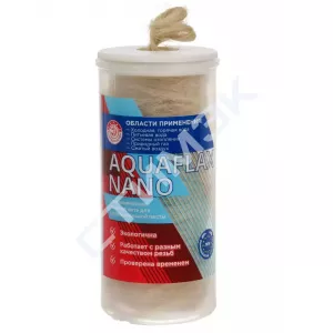 Уплотнения Регион спецтехно - купить в Екатеринбурге, Тюмени, Челябинске, Перми. Сантехническая льняная нить ЕВРО Aquaflax nano 80 грамм, стакан Регион спецтехно