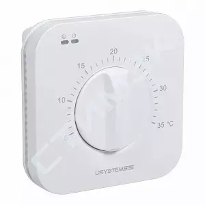 Термостаты  и терморегуляторы USYSTEMS - купить в Екатеринбурге, Тюмени, Челябинске, Перми. Проводной термостат с поворотным регулятором TWL-3 1137056 USYSTEMS