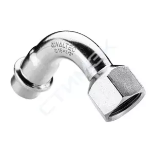 Отвод 90° с переходом на ВР нерж сталь 28 мм х 1" VTi.956.I.002806 Valtec