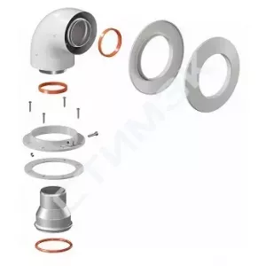 Датчик температуры NTC 2.7K (b3950), 5х50мм, 2м  222-0116 (222-0116) - купить в Екатеринбурге, Тюмени, Челябинске, Перми. Отвод коаксиальный 60/100 (Navien Deluxe 75/100 стар.) в комплекте адаптер 60/75 для Navien и фланец