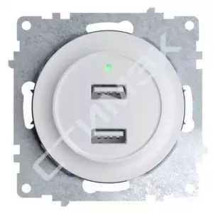 Рамка тройная, цвет чёрный 1E52301303 OneKeyElectro (2172830) - купить в Екатеринбурге, Тюмени, Челябинске, Перми. Розетка USB двойная, с подсветкой, цвет белый 1E10351300 OneKeyElectro