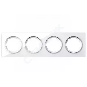Рамка горизонтальная стеклянная на 4 прибора, цвет белый Garda 2E52401300 OneKeyElectro