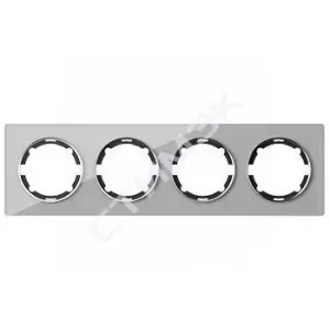 Рамка горизонтальная стеклянная на 4 прибора, цвет серый Garda 2E52401302 OneKeyElectro