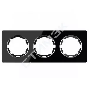 Рамка горизонтальная стеклянная на 5 приборов, цвет белый Garda 2E52501300 OneKeyElectro (2234928) - купить в Екатеринбурге, Тюмени, Челябинске, Перми. Рамка горизонтальная стеклянная тройная, цвет чёрный Garda 2E52301303 OneKeyElectro