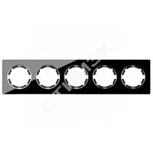 Рамка горизонтальная стеклянная на 5 приборов, цвет чёрный Garda 2E52501303 OneKeyElectro